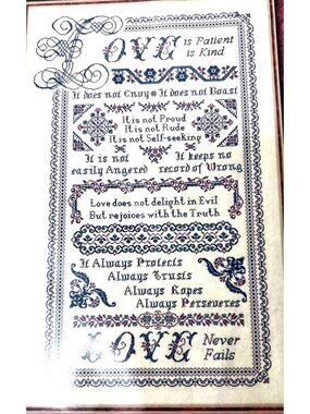 Papillon Creations "Love With A Capital L" Sampler Cross Stitch Kit